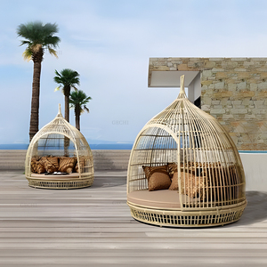 Chim của Tổ hình dạng Hợp kim nhôm + PE mây sofa sân thượng hồ bơi vườn Sun Lounger - Product Image 5