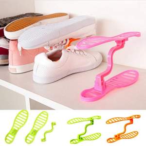 Factory Price Portable Folding Mini <b>Shoes</b> <b>Storage</b> <b>Rack</b> Bracket Organizer Plastic Space Save Frame Bedroom Home Use <b>Shoe</b> <b>Rack</b> - Product Image 3