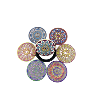 Sous-verres en céramique à motif <span class=keywords><strong>mandala</strong></span> nordique Isolation thermique à la lumière vive Tapis de logo personnalisables avec coussinets en <span class=keywords><strong>feutre</strong></span> pour usage domestique - Product Image 4