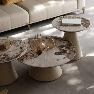 Foshan 제조 정리 콘솔 테이블 단위 현대 응접 커피용 탁자는 휴게실을 위한 돌 튼튼한 코너 테이블 세트를 소결했습니다
