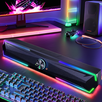 Système Home Cinéma avec Haut-parleurs LED RGB, Barre de Son Stéréo pour PC de Jeu Sans Fil, Enceinte d'Ordinateur 5-10W Plein Spectre