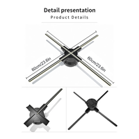 Ventilador holográfico WiFi de 60cm, máquina de publicidad 3D, señal LED 720, reproductor HD inteligente de neón, compatible con imagen de vídeo, logotipo, luces holográficas