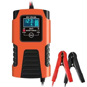 E-FAST Full Automatic Motorcycle Battery Charger 6V 12V 2A Digital Display Battery Charger Power Pulse Repair Charging Lead Acid