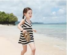 New Design 2016 Summer Clothes for Kids Casual Stripe Beach Dresses - Product Image 2