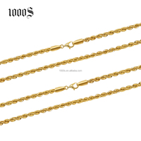Nouveauté - Collier chaîne à maillons en or massif 18 carats 1000S - Style tendance unisexe pour femmes et hommes - Modèle KXMS035-18