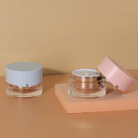 Pot en acrylique vide de 50g, doré, rose, blanc, pour soins de la peau, cosmétiques, crème pour le visage, avec couvercles