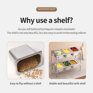 Boîte à thé au lait et confiture à double couche inclinée 61 compartiments avec couvercle, compartiment pour poudre de fruits, support de rangement pour condiments, taille carrée L - Product Image 5