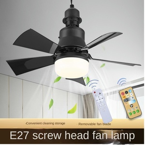 Ventilateur de plafond moderne en plastique LED avec télécommande, 3 couleurs changeantes, 3 vitesses, AC85-265V, salle de bain - Product Image 2