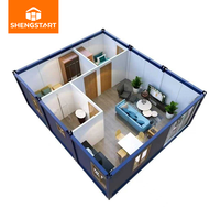 Casa Contenedor Prefabricada Moderna Desmontable y Transpirable de 20 y 40 pies, Lista para Usar como Sala de Estar, Oficina, Edificio u Hotel