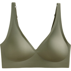 Plus-size Seamless Womens Bra Push-up Thin Wireless Lifts Controls Excess Breast Tissue Prevents Sagging Soft Support Bra