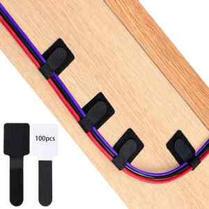 Organisateur de câbles écologique, robuste, auto-adhésif, double face, en polyester/nylon, avec crochets et boucles, adhésif puissant - Product Image 2