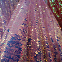 Tissu de décoration de fond brillant 5mm séquence dentelle tissu de broderie robe de mariée tissu à paillettes irisées pour jupe femme