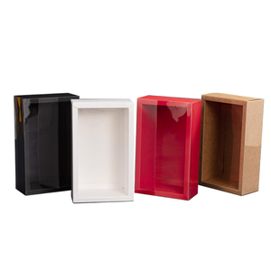 Caja de Embalaje para Cajones Vacíos, Papel Kraft/Blanco/Negro+PVC Transparente, Estampado, Reciclable, Personalizable, para Cosméticos - Product Image 5