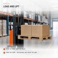 Transpalette semi-électrique 2000 kg 12V 15A avec chargeur pour ligne de montage et manutention de marchandises