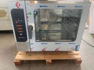 فرن بخاري تجاري جديد يعمل بالغاز والكهرباء، متعدد الوظائف، بـ 4 صواني، يعمل بالهواء الساخن والرش، مع تحكم رقمي - Product Image 3