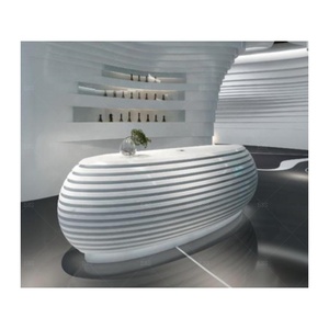 Hotel Front <strong>Desk</strong> Design Contemporary <strong>Art</strong> <strong>Deco</strong> Best Quality Custom Made Luxurious White Corian Modern Front <strong>Desk</strong> Hotel - Product Image 1