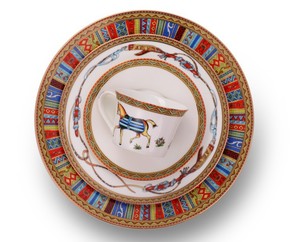 Ensemble de 4 assiettes et tasses en porcelaine fine, impression personnalisée, rétro classique, compartimenté, émail - Product Image 6