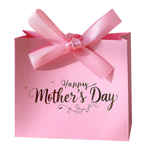 Custom Made <b>Mini</b> Your Own Size Luxury Small Business Elegant Pink Garment Ribbon Shopping Clothing Paper Gift Bags With Logo - Product Image 2