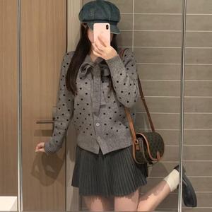 Maglione Casual da <span class=keywords><strong>donna</strong></span> lavorato a maglia <span class=keywords><strong>grigio</strong></span> nero <span class=keywords><strong>Cardigan</strong></span> per l'autunno - Product Image 3