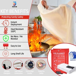 Manta Ignífuga Kunan para Cocina, 100% Fibra de Vidrio, Libre de Asbesto, Acción Supresora, Lista para Usar, con <span class=keywords><strong>Bolsa</strong></span> Roja para Área de Cocina - Product Image 5