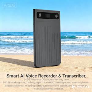 Grabadora de Voz Profesional con IA, 64 GB, Aleación de Aluminio, 30 Horas de Grabación, Reproducción USB <span class=keywords><strong>MP3</strong></span> <span class=keywords><strong>OPUS</strong></span> - Product Image 2