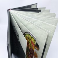 Menu de restaurant de steaks personnalisé avec couverture rigide imprimée sur mesure, brochure alimentaire avec couverture de marque personnalisée