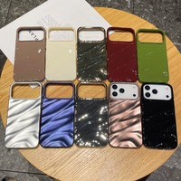 Coque de téléphone de luxe à motif ondulé 3D pour iPhone 17 16 15 14 13 12 Pro Max, étui en silicone souple brillant de couleur unie, accessoires de téléphone
