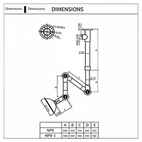 Hotte d'extraction de fumées universelle pivotante de qualité commerciale TOF KP8/KP8 1 PP au design moderne pour mobilier de laboratoire et R&D chimique