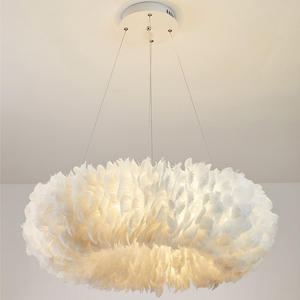 <span class=keywords><strong>Lampadario</strong></span> in piuma nordica per camere da letto per lo studio dei bambini romantico plafoniera lampada per negozi di abbigliamento per ragazze - Product Image 5