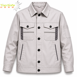 Tenues <span class=keywords><strong>de</strong></span> <span class=keywords><strong>travail</strong></span> pour hommes à col mandarin printemps/automne pour usine et atelier <span class=keywords><strong>de</strong></span> réparation automobile ; Vêtements <span class=keywords><strong>de</strong></span> protection professionnelle unis sur mesure - Product Image 1