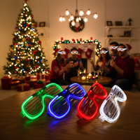 Lunettes de soleil carrées en plastique fluorescentes EL à lumière froide, monture cœur, pour enfants et adultes, anniversaire, mariage, Noël, Nouvel An