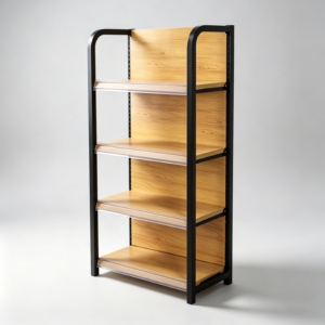Sistema de Estanterías de Almacenamiento Multicapa de Acero y Madera para Organización de Zapatos, Ropa y Abrigos en Supermercados y Cocinas - Product Image 2