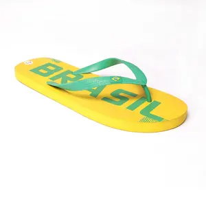 Sandalias de goma personalizadas para hombres, chanclas deslizantes para fútbol, de Brasil