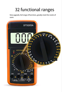 มัลติมิเตอร์ดิจิตอลอิเล็กทรอนิกส์รุ่น DT9205A พร้อมระบบปิดอัตโนมัติและสายวัดแบบเบลท์ - Product Image 6