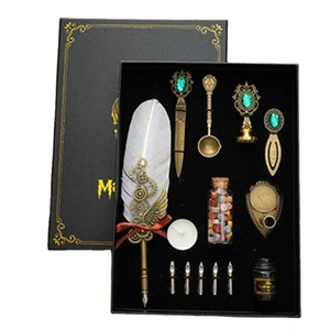 Vente en gros <span class=keywords><strong>de</strong></span> haute qualité plume stylo plume encre cire sceau timbre cadeau ensemble pour hommes étudiants affaires cadeau d'anniversaire - Product Image 1
