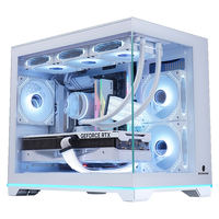LY Best Glass Pc case Personnalisé Rainbow Fans Micro ATX Verre trempé Spcc Computer Gaming Pc case