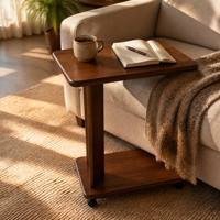 Table d'appoint mobile multifonction trois-en-un, OEM ODM, taille personnalisée, démontable, emballée à plat, en bois massif, facile à nettoyer