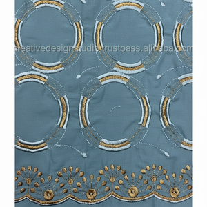 ผ้าลูกไม้ผ้าฝ้ายแห้งแบบไนจีเรียสำหรับสวิสผ้าคอตตอนถักแบบใหม่ผู้ผลิตในอินเดีย - Product Image 1