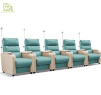 Premium Leder-Medizinischer Infusionsstuhl mit Infusionsständer & Getränkehaltern, Fester Stationärer Patientenstuhl
