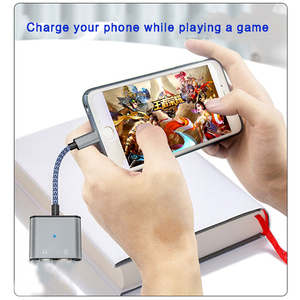 Yeni C100 orijinal çip 8pin 3.5mm jack kulaklık aux adaptörü kulaklık iPhone Splitter için 2 in 1 adaptörü şarj - Product Image 3