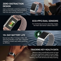 Bracelet intelligent sans écran E900, tracker de santé sportif, ECG, fréquence cardiaque, surveillance de l'oxygène dans le sang, étanche pour Android