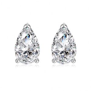 Dylam High <b>Fine</b> Jewelry Manufacturer 925 Sterling Silver Solitaire Waterdrop Shape 5A Zirconia <b>Stud</b> <b>Earrings</b> for Women Daily - Product Image 1