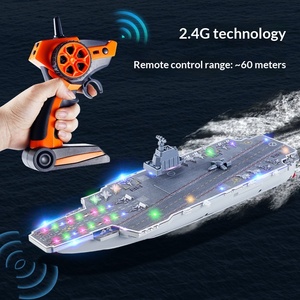 Barco Eléctrico de Alta Velocidad a Control Remoto, Modelo de <span class=keywords><strong>Portaaviones</strong></span>, Juguete Acuático para Niños con Luces para Uso en Exteriores - Product Image 1