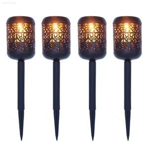 Lumière de canal LED solaire extérieure étanche IP65 avec télécommande, abat-jour en métal, lumière décorative de jardin paysager, lumière de flamme - Product Image 6