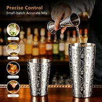 Ensemble de shakers à cocktails OME Boston 18oz 28oz en acier inoxydable, kit de barman professionnel deux pièces, shaker à martini, bar à domicile personnalisé