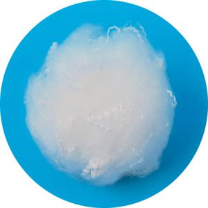 <span class=keywords><strong>Fibre</strong></span> de polyester microfibre recyclée 0.9D*32mm, type duvet, pour rembourrage - Product Image 1