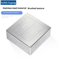 Fupai Ultra-mince Double porte Surface Box prise de sol en acier inoxydable monté en surface réseau caché prise de courant prises prises
