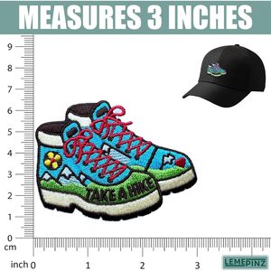 Custom <b>Hiking</b> <b>Boot</b> Embroidery Patch 3 Inches Iron On Sew On Travel Applique Patch Take A Hike Design - Product Image 3