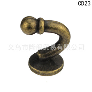 Antique Style Metal <b>Wall</b> <b>Hook</b> 23x32mm Zinc Alloy Single Coat <b>Hook</b> For Doors And <b>Walls</b> - Product Image 5