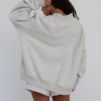 Sweat-shirt surdimensionné personnalisé pour femme, col montant, broderie de lettres universitaires, logo, pull universitaire américain, sweat-shirt pour femme